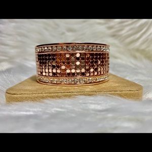 THALIA SOLID GOLD TONE CRYSTAL CUFF BRACELET